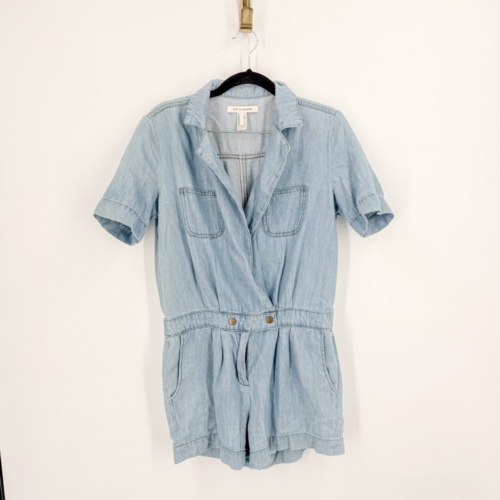 Life in Progress Light Blue Denim Romper